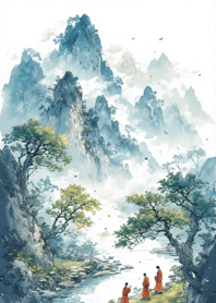 Ink wash landscape 2463a4