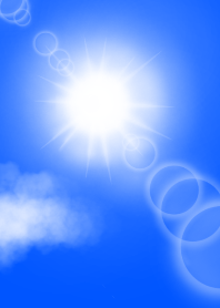 Sun in the blue sky