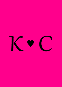 Initial "K & C" Vivid pink & black.