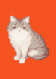 Cat Pixel Art Theme  Red 05