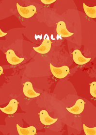 Nordic style birds03red & beige