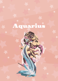 Aquarius constellation on pink & blue