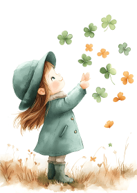 A cute girl with a lucky clover 1