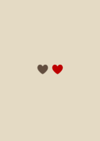 mini heart 03  - beige & red (a)