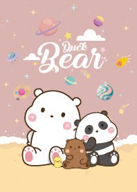 น้องหมี&น้องเป็ด ชายหาด สีน้ำตาล