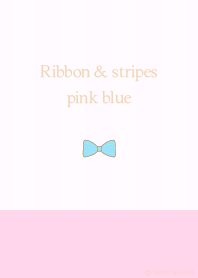 Ribbon & stipes pink blue