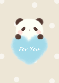 mokomoko heart -panda- beige dot 2