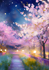 Beautiful night cherry blossoms#70