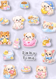 可愛的閃亮小狗（紫色）