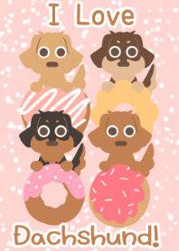 I Love Dachshund & Donut