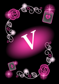 V-Initial- Pink Rose Illumination