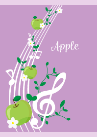 green apple music on light purple