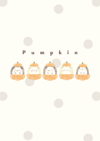 Hedgehog and Pumpkin -beige- dot