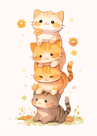 Cute cats stack up 3