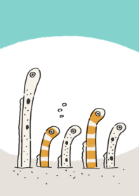 Cute spotted garden eels