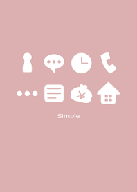 Simple icon -White & Pink-