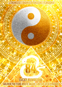 White snake and golden lucky number 84