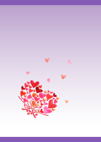 flowers with hearts on purple