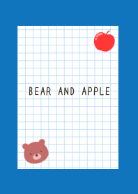 BEAR AND APPLE GRAPH PAPERj-BLUE-WHITE