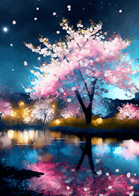 美しい夜桜の着せかえ#1989