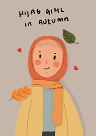 Hijab girl in autumn