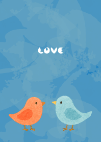 Nordic style birds01 on blue