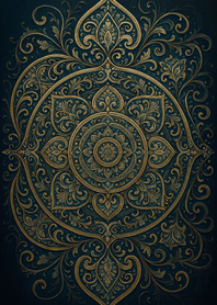 Gilded Medallion Mandala | Deep Green#8