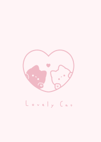 Pair Cats in Heart(line)/pink skin.