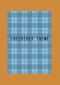 DUSTY BLUE CHECKERED THEMEj-BROWN-ORANGE