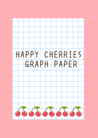 HAPPY CHERRIES GRAPH PAPER-PINK REDj