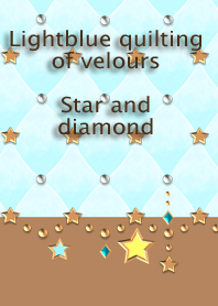 Blue quilting of velours(diamond,star)