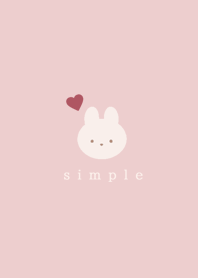 うさぎ × ハート シンプル ピンク。春