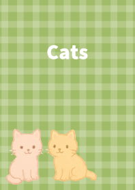 Lazy cats2 on moss green