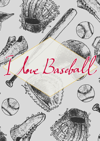 I Love Baseball-White/Black-