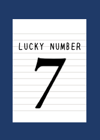 LUCKY NUMBER 7 NOTEBOOK-NAVY BLUE