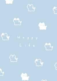 Small Cats (pattern)/aqua white.