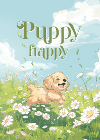 puppy and daisy flower_2