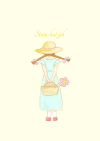 Straw hat girl-simple-