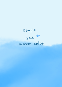 シンプル水彩癒される海