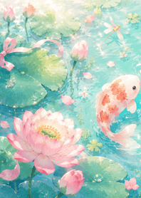 Lucky Lotus and Koi 002