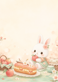 Plum White Rabbit Apple Eclair