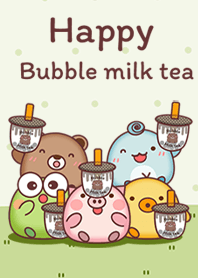 Animals & Bubble milk tea green