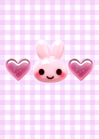 かわいいぷっくりうさぎシール-Purple-