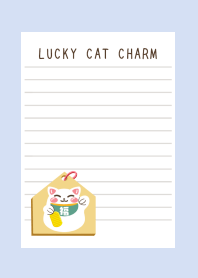 LUCKY CAT CHARM NOTEBOOKj-BLUE GRAY