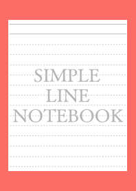 SIMPLE GRAY LINE NOTEBOOK-VERMILION