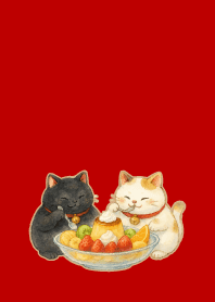 W & B Beckoning Cats3 on r & b