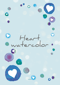 Blue : Blue watercolor heart