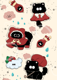 Black cat in the rainy season4