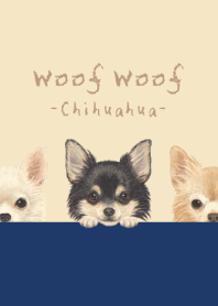 ワンワン - チワワ L - 紺色