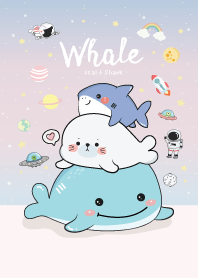 Whale Cute Seal & Shark : Pastel